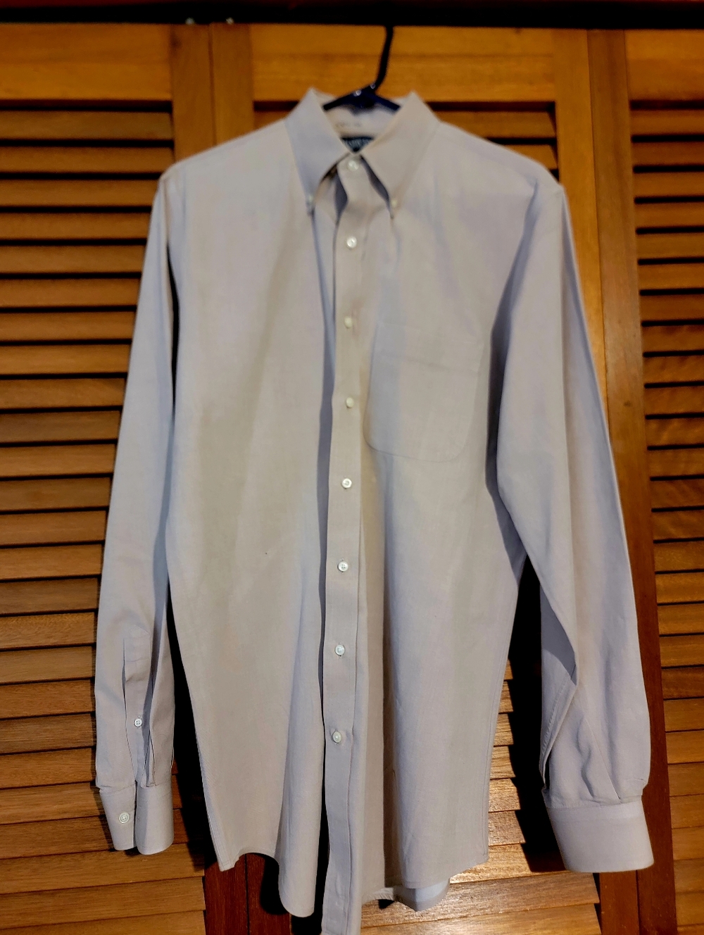 Lands' End Beige Oxford Button-Down Shirt